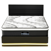 Artiss RGB LED Queen Bed Frame with 32cm Giselle Mattress Set BFRAME-E-LUMI-0907-Q