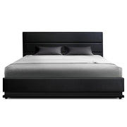 Artiss Bed Frame Double Size LED Gas Lift Black LUMI BFRAME-E-LUMI-D-BK-ABC