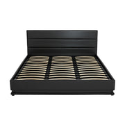 Artiss Bed Frame King Size LED Gas Lift Black LUMI BFRAME-E-LUMI-K-BK-ABC