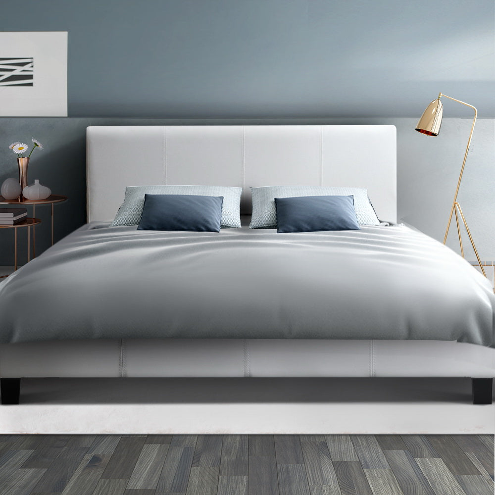 Artiss Bed Frame Double Size White NEO BFRAME-E-NEO-D-WH-AB
