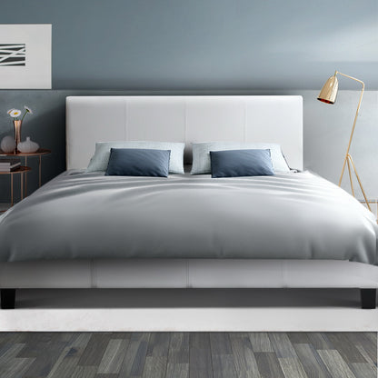 Artiss Bed Frame Double Size White NEO BFRAME-E-NEO-D-WH-AB