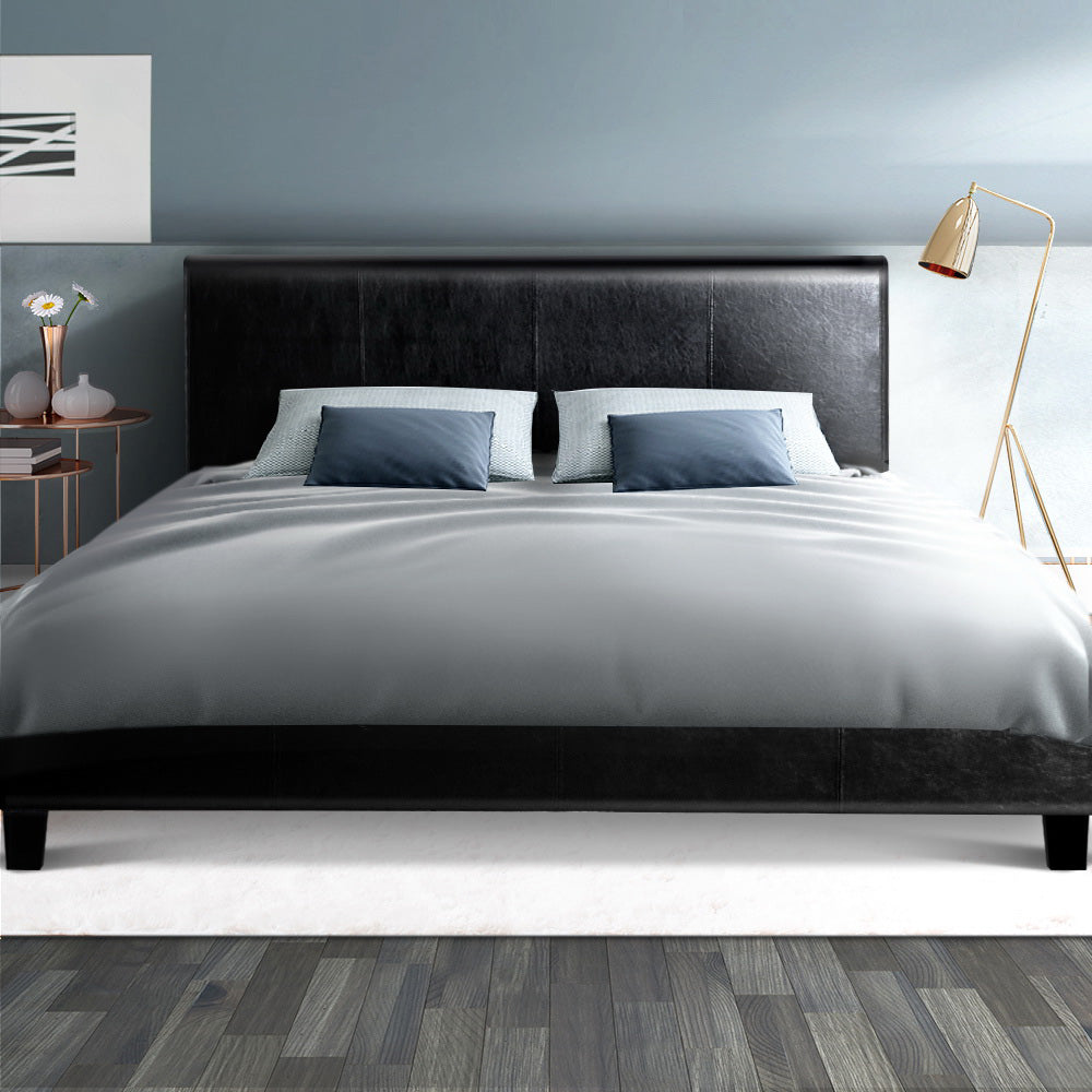 Artiss Bed Frame Double Size Black NEO BFRAME-E-NEO-DOU-BK-AB