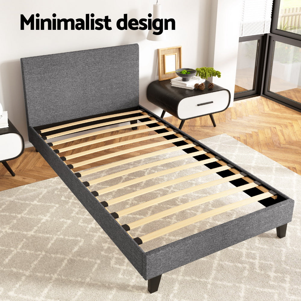 Artiss Bed Frame King Single Size Grey NEO BFRAME-E-NEO-KS-GY-AB