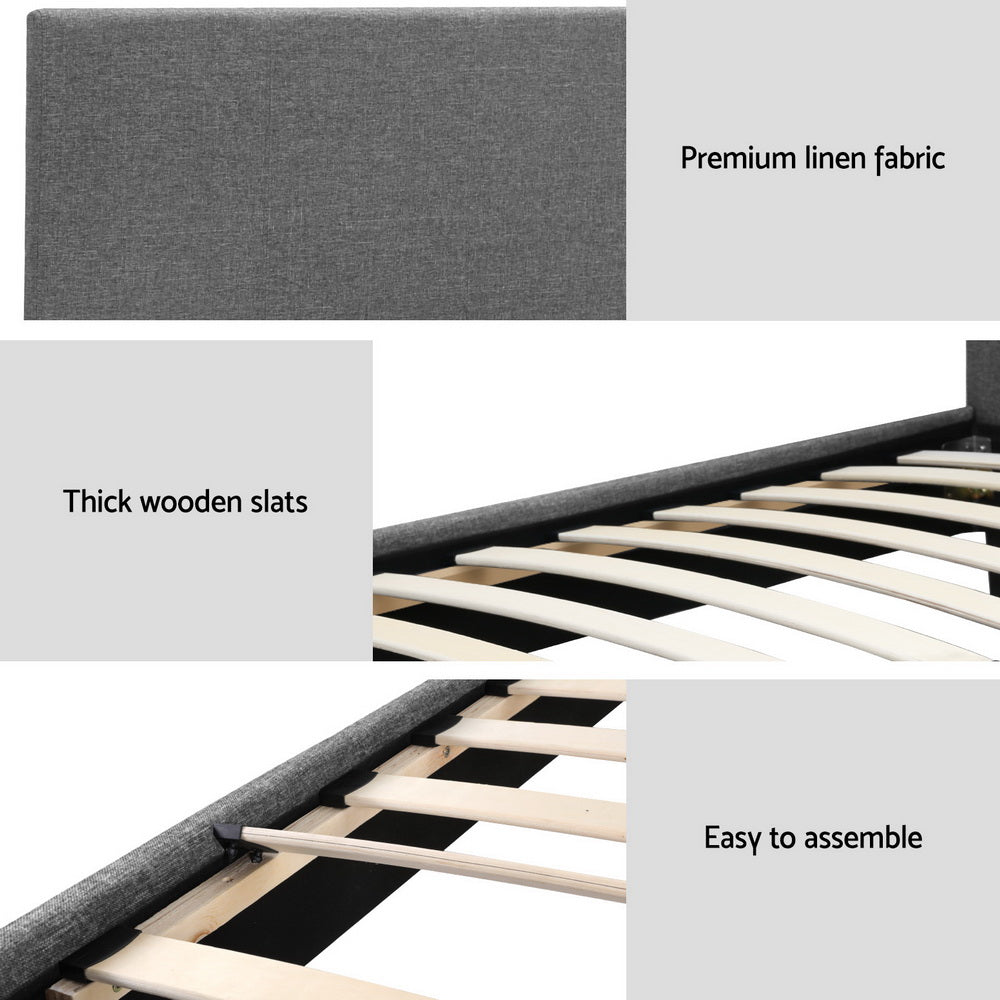 Artiss Bed Frame King Single Size Grey NEO BFRAME-E-NEO-KS-GY-AB