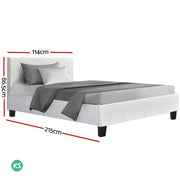 Artiss Bed Frame King Single Size White NEO BFRAME-E-NEO-KS-WH-AB