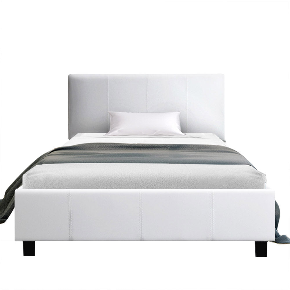 Artiss Bed Frame King Single Size White NEO BFRAME-E-NEO-KS-WH-AB