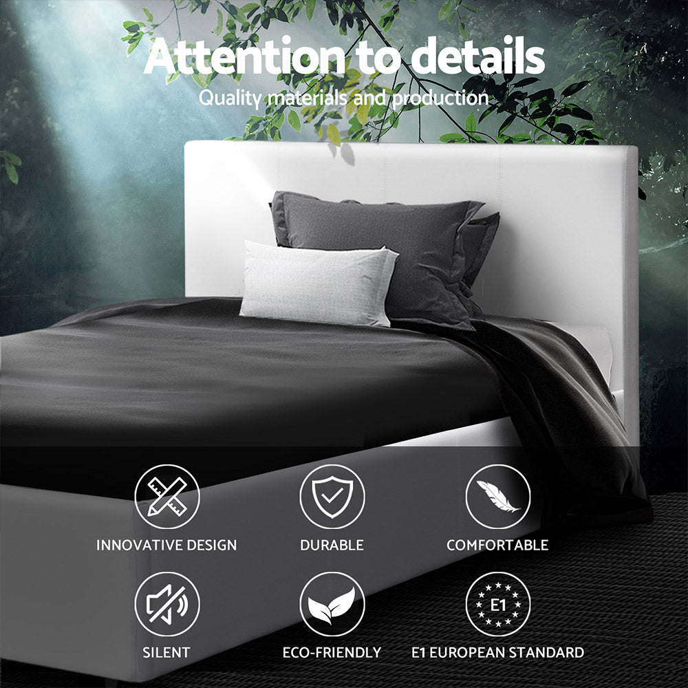 Artiss Bed Frame King Single Size White NEO BFRAME-E-NEO-KS-WH-AB