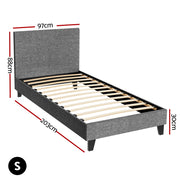 Artiss Bed Frame Single Size Grey NEO BFRAME-E-NEO-S-GY-AB