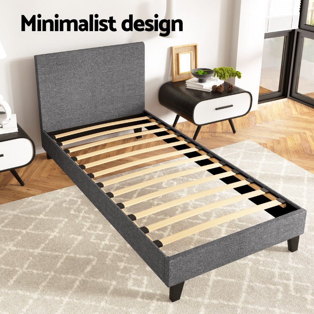 Artiss Bed Frame Single Size Grey NEO BFRAME-E-NEO-S-GY-AB