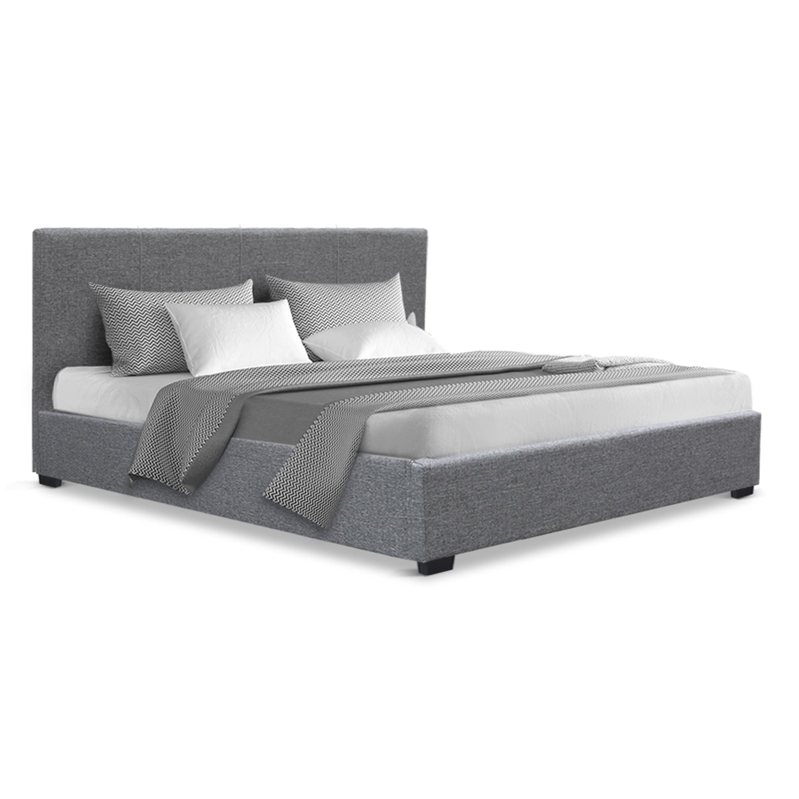Artiss Bed Frame Queen Size Gas Lift Grey NINO BFRAME-E-NINO-Q-GY-AB