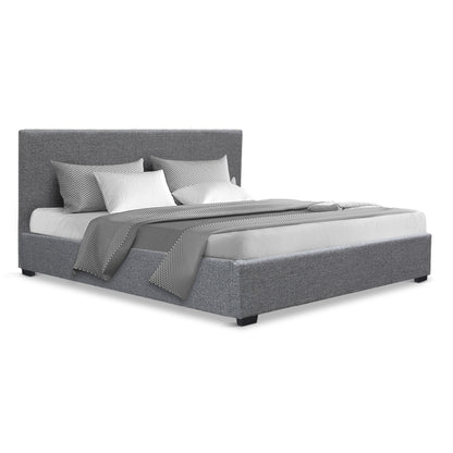 Artiss Bed Frame Queen Size Gas Lift Grey NINO BFRAME-E-NINO-Q-GY-AB