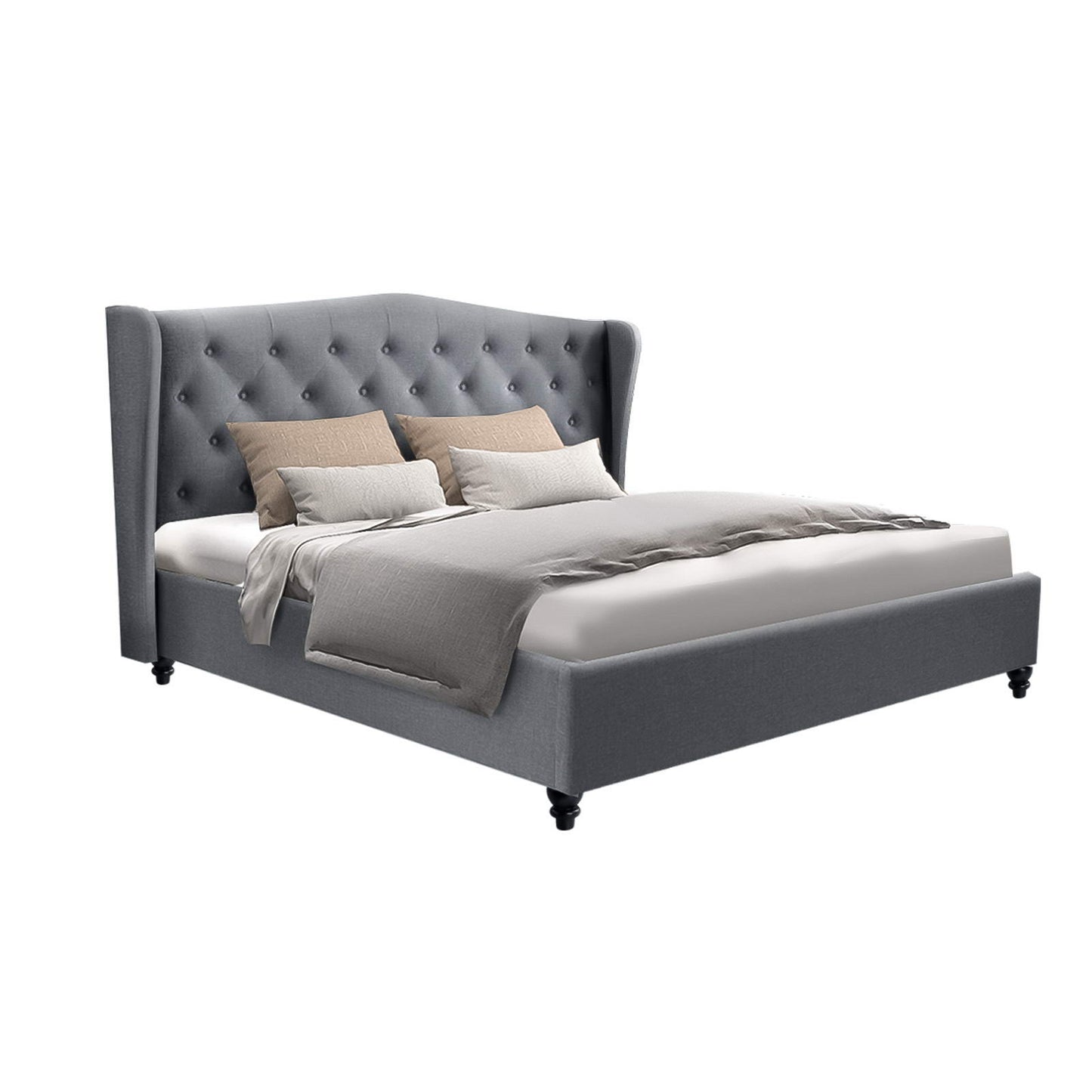 Artiss Bed Frame Queen Size Grey PIER BFRAME-E-PIER-Q-GY-AB