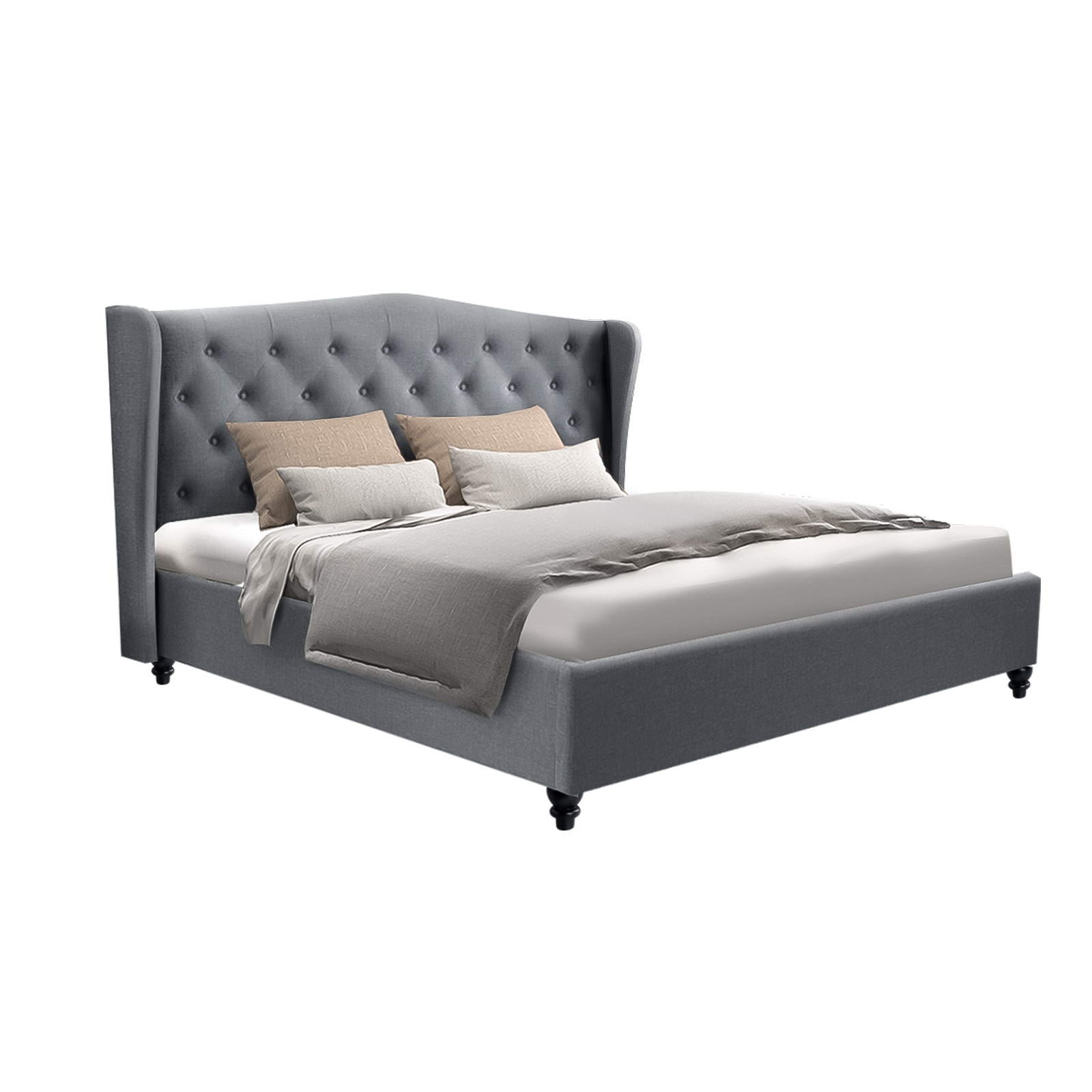 Artiss Bed Frame Queen Size Grey PIER BFRAME-E-PIER-Q-GY-AB