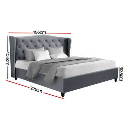 Artiss Bed Frame Queen Size Grey PIER