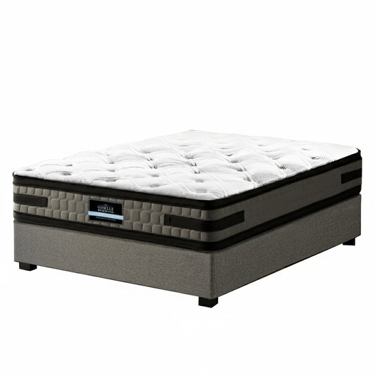 Artiss Bed Frame with 36cm Giselle Mattress Set King Single Gas Lift Base Grey BFRAME-E-TOKI-HOTEL-KS