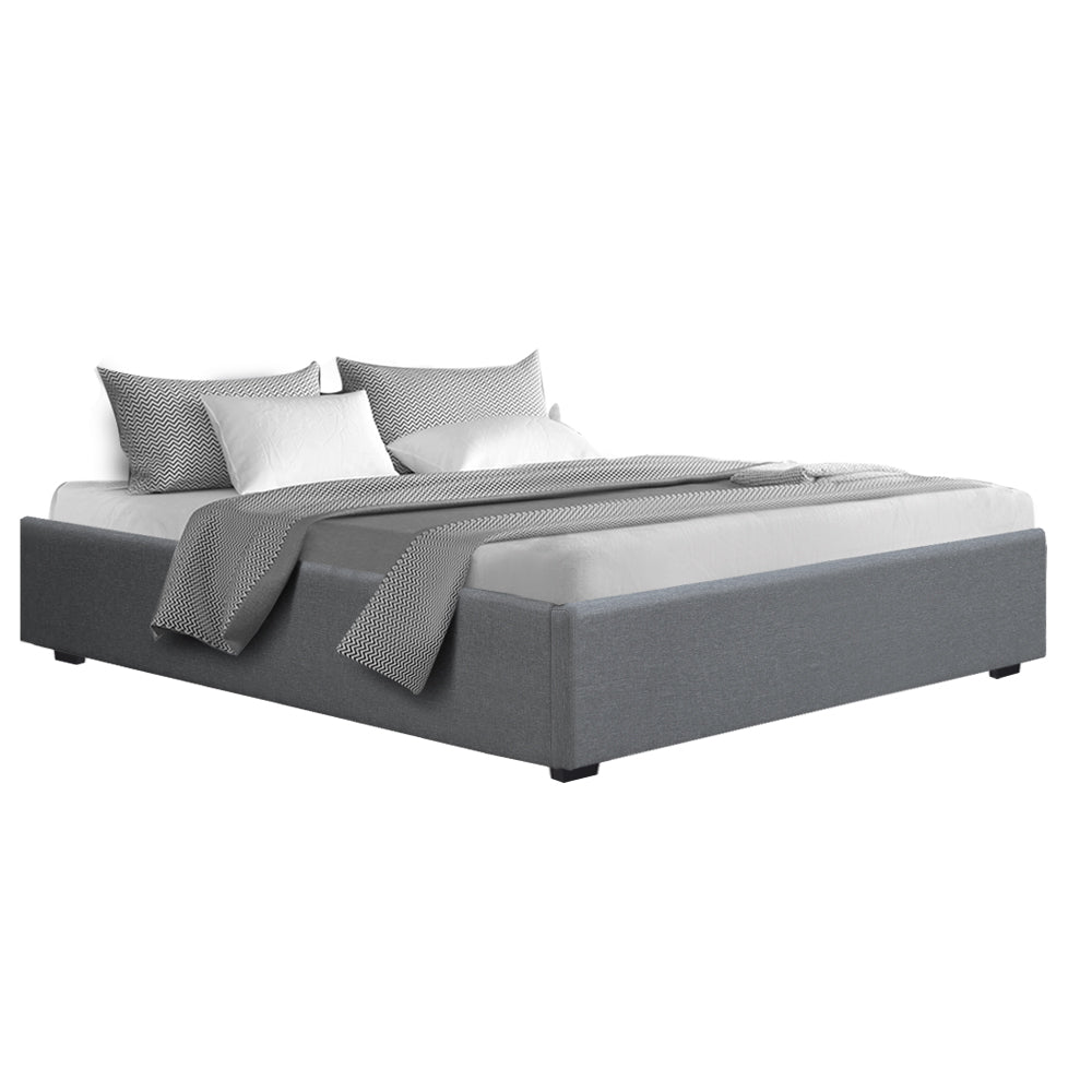 Artiss Bed Frame King Size Gas Lift Base Grey TOKI BFRAME-E-TOKI-K-GY-AB