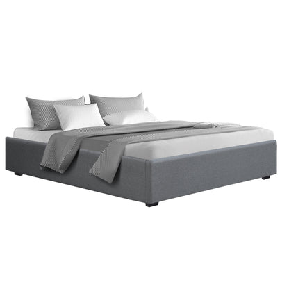 Artiss Bed Frame King Size Gas Lift Base Grey TOKI BFRAME-E-TOKI-K-GY-AB