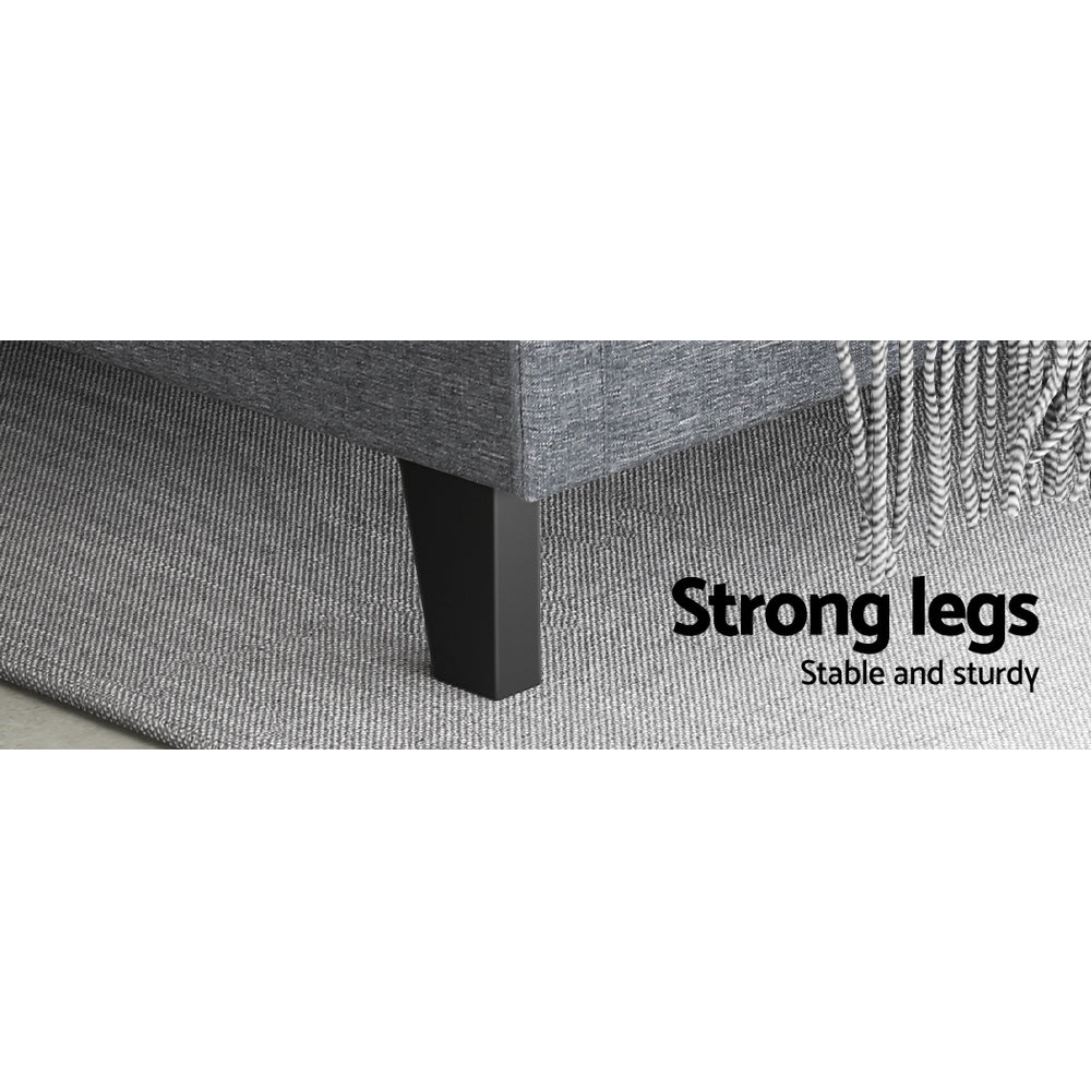 Artiss Bed Frame Queen Size Grey VANKE BFRAME-E-VANKE-Q-GY-AB