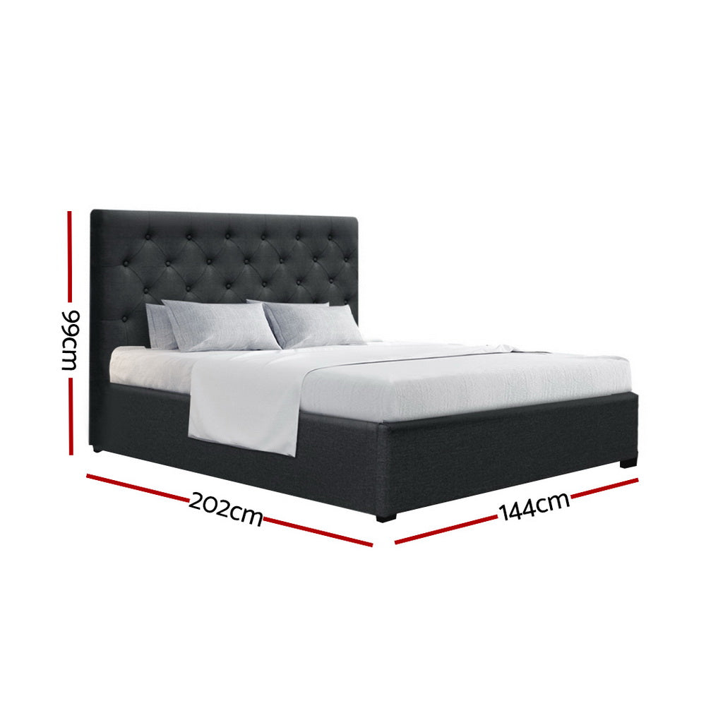 Artiss Bed Frame Double Size Gas Lift Charcoal VILA BFRAME-E-VILA-D-CHAR-ABC