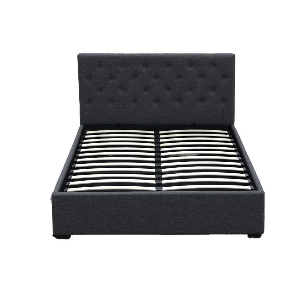 Artiss Bed Frame Double Size Gas Lift Charcoal VILA BFRAME-E-VILA-D-CHAR-ABC