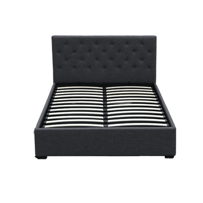 Artiss Bed Frame Double Size Gas Lift Charcoal VILA BFRAME-E-VILA-D-CHAR-ABC