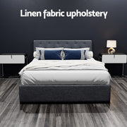 Artiss Bed Frame Double Size Gas Lift Charcoal VILA BFRAME-E-VILA-D-CHAR-ABC