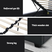 Artiss Bed Frame Double Size Gas Lift Charcoal VILA BFRAME-E-VILA-D-CHAR-ABC