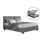 Artiss Bed Frame Double Size Gas Lift Grey VILA BFRAME-E-VILA-D-GY-AB