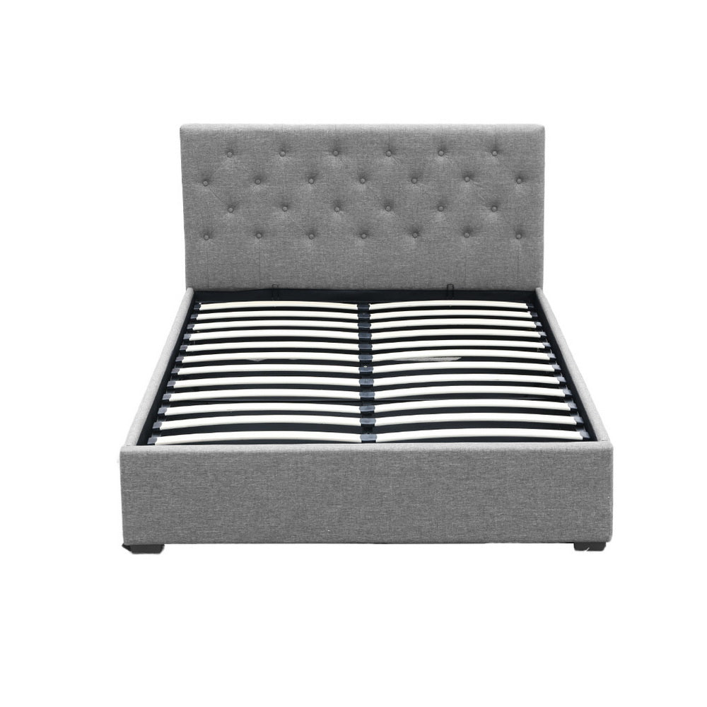 Artiss Bed Frame Double Size Gas Lift Grey VILA BFRAME-E-VILA-D-GY-AB