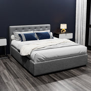 Artiss Bed Frame Double Size Gas Lift Grey VILA BFRAME-E-VILA-D-GY-AB