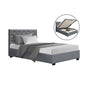 Artiss Bed Frame King Single Size Gas Lift Grey VILA BFRAME-E-VILA-KS-GY-ABC