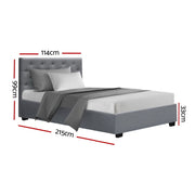 Artiss Bed Frame King Single Size Gas Lift Grey VILA BFRAME-E-VILA-KS-GY-ABC
