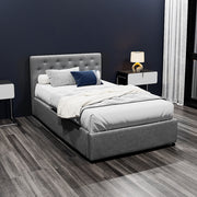 Artiss Bed Frame King Single Size Gas Lift Grey VILA BFRAME-E-VILA-KS-GY-ABC