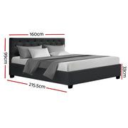 Artiss Bed Frame Queen Size Gas Lift Charcoal VILA BFRAME-E-VILA-Q-CHAR-AB
