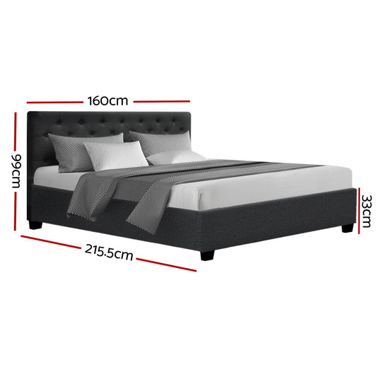 Artiss Bed Frame Queen Size Gas Lift Charcoal VILA BFRAME-E-VILA-Q-CHAR-AB