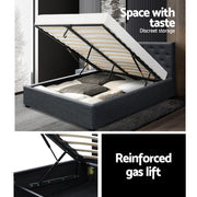 Artiss Bed Frame Queen Size Gas Lift Charcoal VILA BFRAME-E-VILA-Q-CHAR-AB