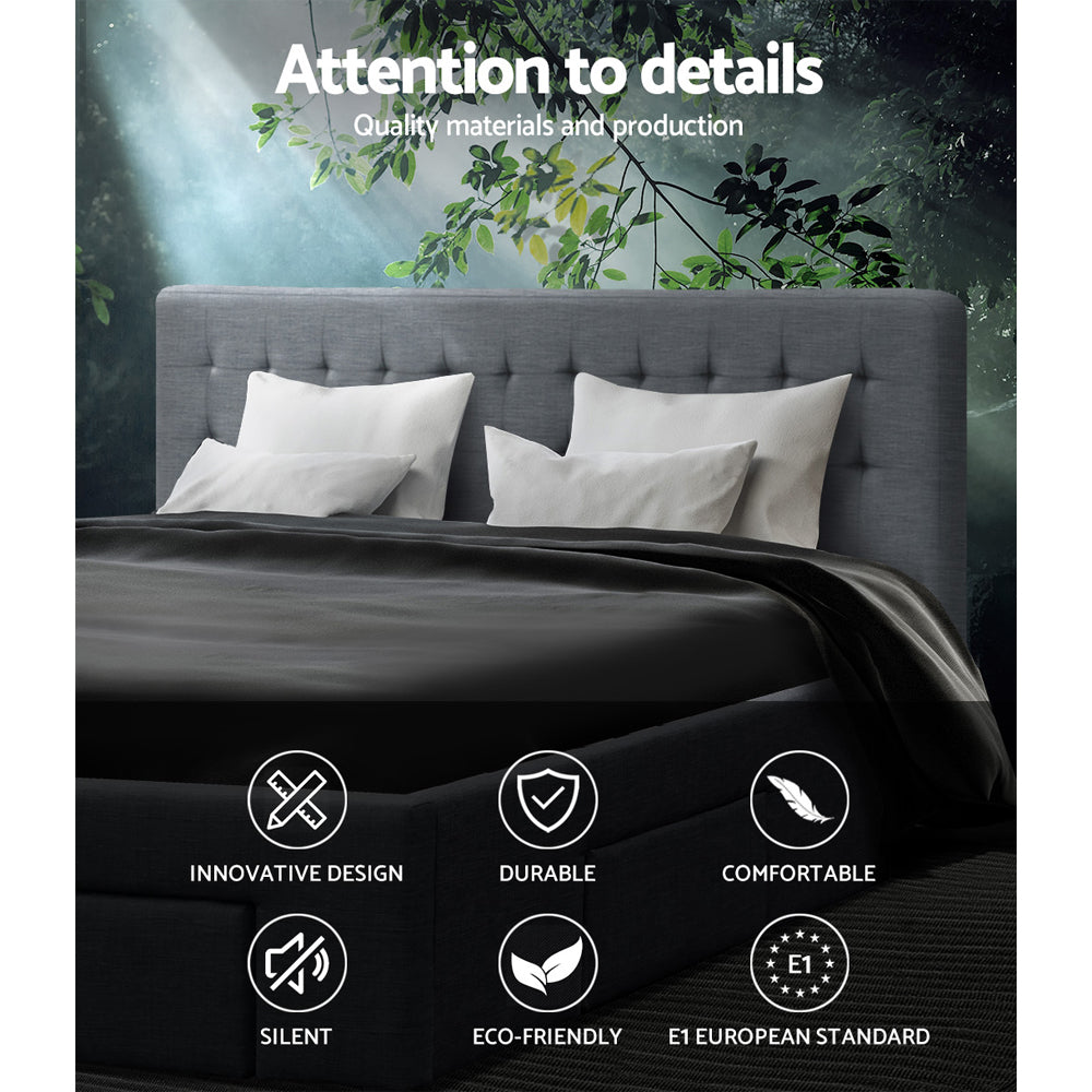 Artiss Bed Frame King Size with 4 Drawers Grey AVIO BFRAME-F-AVIO-K-GY-ABC