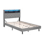 Artiss Bed Frame King Single Size LED Mattress Base Platform with Storage Shelf Hidden Storage Box Grey BFRAME-F-MIDNIGHT-KS-BK-ABC