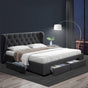 Artiss Bed Frame Queen Size with 4 Drawers Charcoal MILA BFRAME-F-MILA-Q-CHA-ABC
