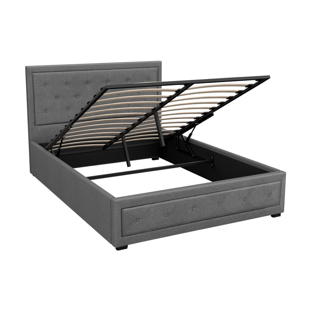 Artiss Bed Frame Double Size Gas Lift Grey TIYO BFRAME-F-TIYO-D-GY-ABC