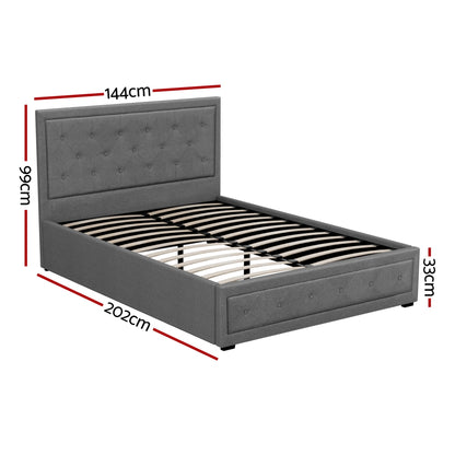 Artiss Bed Frame Double Size Gas Lift Grey TIYO BFRAME-F-TIYO-D-GY-ABC