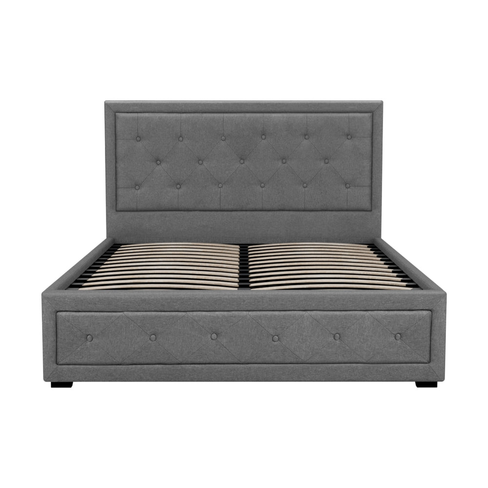 Artiss Bed Frame Double Size Gas Lift Grey TIYO BFRAME-F-TIYO-D-GY-ABC