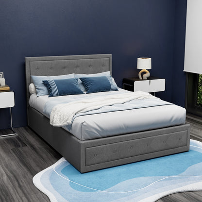 Artiss Bed Frame Double Size Gas Lift Grey TIYO BFRAME-F-TIYO-D-GY-ABC