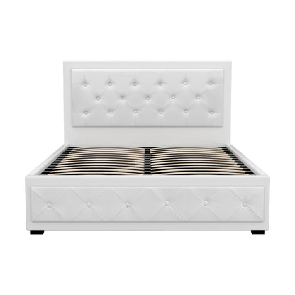 Artiss Bed Frame Double Size Gas Lift White TIYO BFRAME-F-TIYO-D-WH-ABC