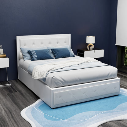 Artiss Bed Frame Double Size Gas Lift White TIYO BFRAME-F-TIYO-D-WH-ABC