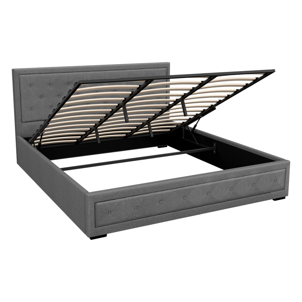 Artiss Bed Frame King Size Gas Lift Grey TIYO BFRAME-F-TIYO-K-GY-ABC