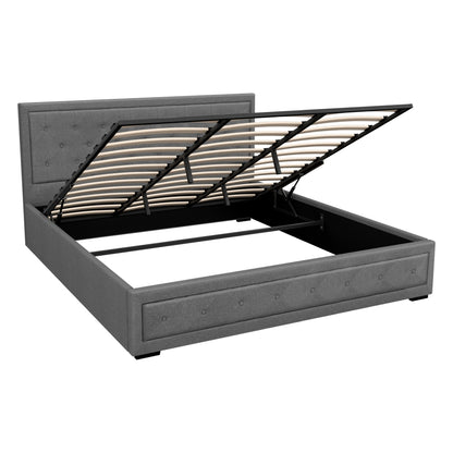 Artiss Bed Frame King Size Gas Lift Grey TIYO BFRAME-F-TIYO-K-GY-ABC