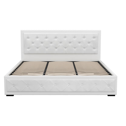 Artiss Bed Frame King Size Gas Lift White TIYO BFRAME-F-TIYO-K-WH-ABC