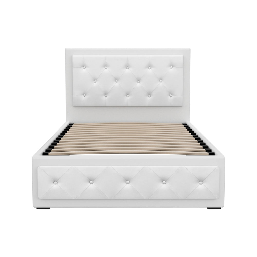 Artiss Bed Frame King Single Size Gas Lift White TIYO BFRAME-F-TIYO-KS-WH-ABC