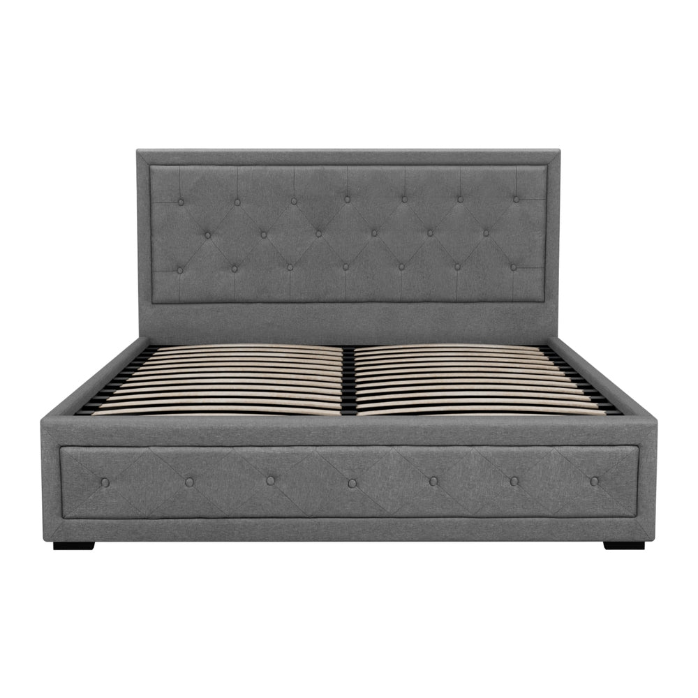 Artiss Bed Frame Queen Size Gas Lift Grey TIYO BFRAME-F-TIYO-Q-GY-ABC